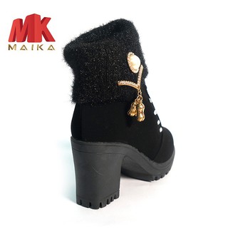 Giày boot nữ đế vuông S105 (Đen) MK MAIKA