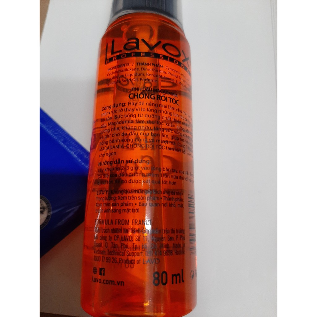 Dầu dưỡng tóc uốn Lavox chai 80ml