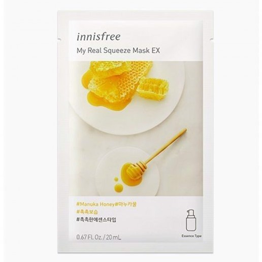 Mặt Nạ Giấy Dưỡng Da Chiết Xuất Từ Mật Ong Jeju Innisfree My Real Squeeze Energy Mask EX