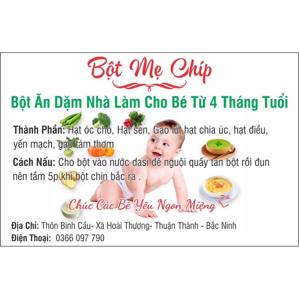 BỘT ĂN DẶM CHO BÉ ( TỪ 4 THÁNG TUỔI TRỞ LÊN )