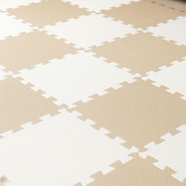 Thảm xốp không mùi 30*30 siêu đẹp màu be - trắng