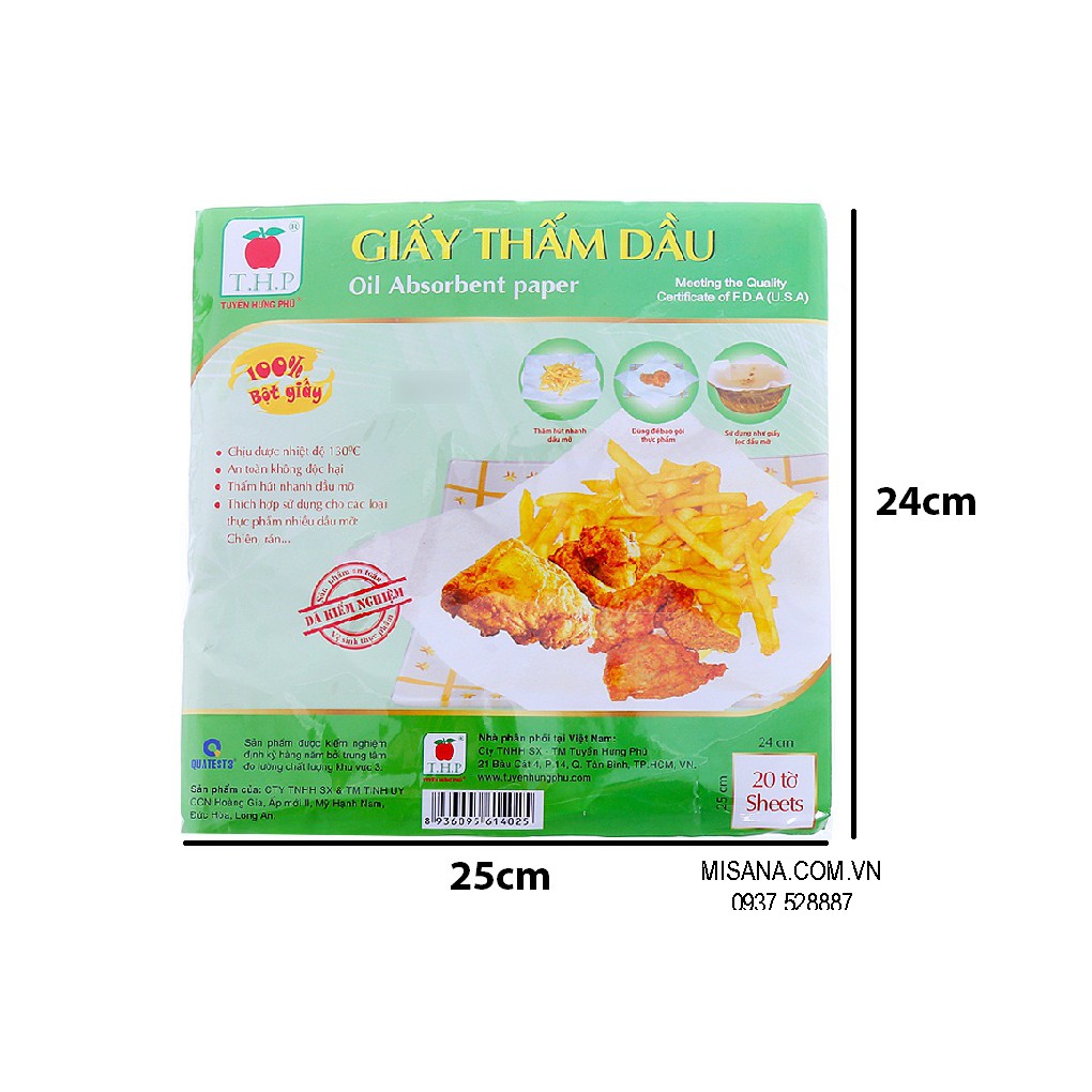  Giấy thấm dầu, mỡ thực phẩm