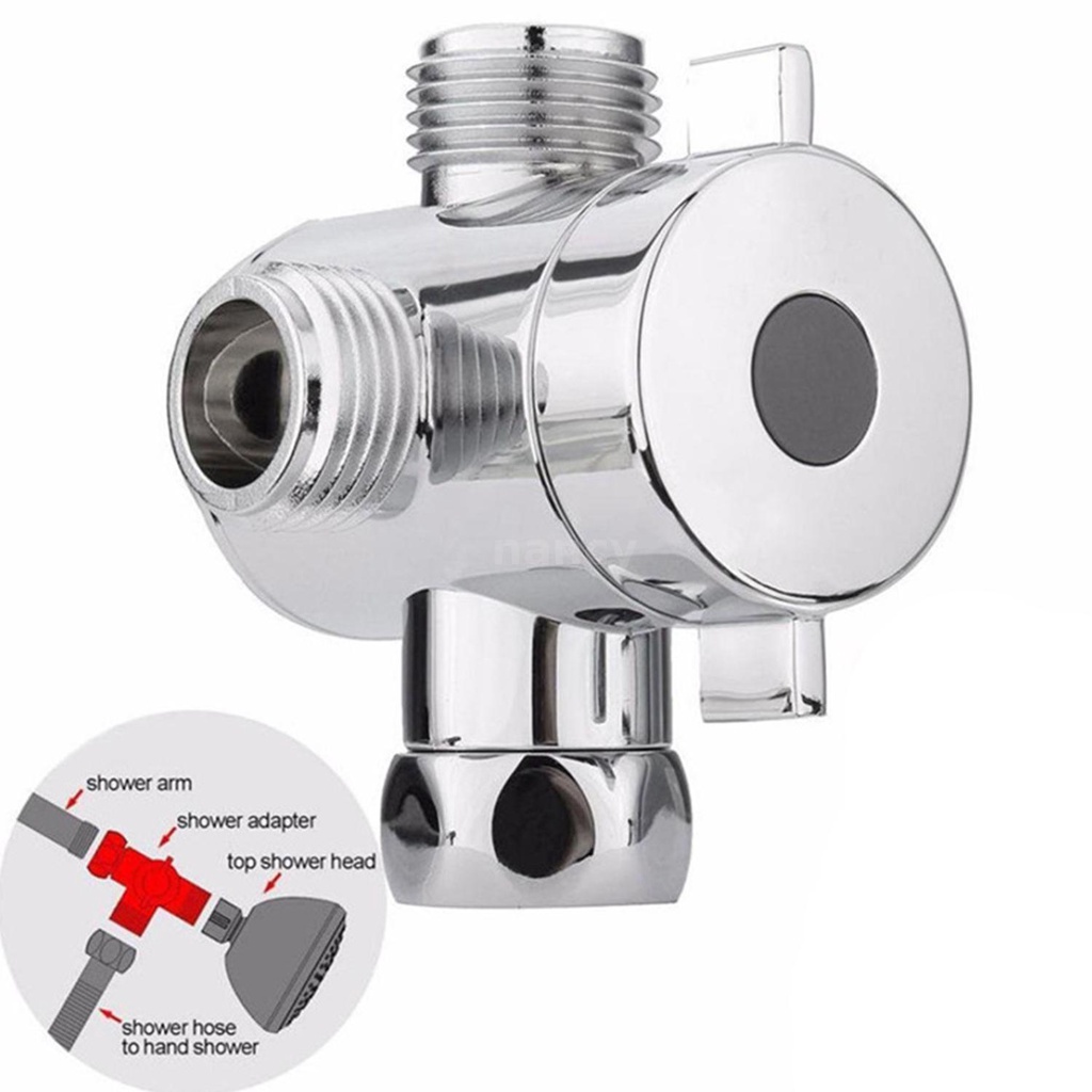 Van Chia Vòi Hoa Sen 3 Chiều G1 / 2 Bằng Chrome Thay Thế Tiện Dụng Cho Nhà Tắm