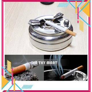 Đồ hộp đựng gạt tàn thuốc inox có nắp
