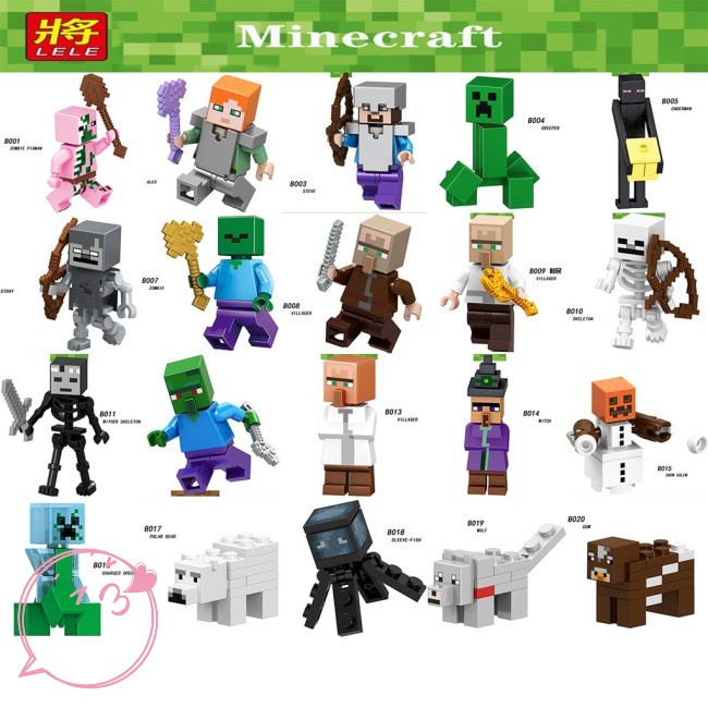 Bộ Đồ Chơi Lắp Ráp Mô Hình Nhân Vật Minecraft Cho Bé