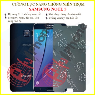 Dán chống nhìn trộm Samsung Note 5 - Dán cường lực dẻo nano 9H+