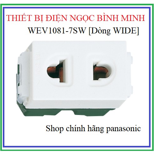 Ổ cắm đơn có màn che Panasonic WEV1081-7SW [Dòng WIDE]