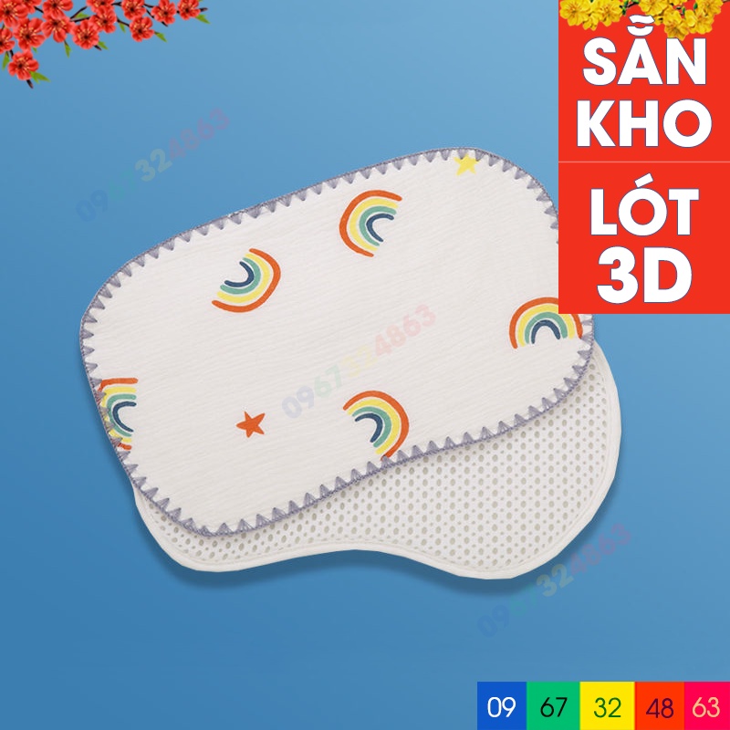 Gối xô 10 LỚP LÓT 3D cho bé