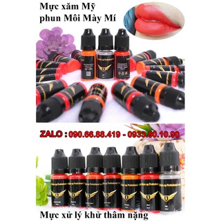 Mực phun xăm Môi Mày Mí chính hãng Mỹ 10ml - Mực xăm xử lý Trổ xanh trổ đỏ, Khử thâm môi - Nhanh lên màu, màu đẹp trong