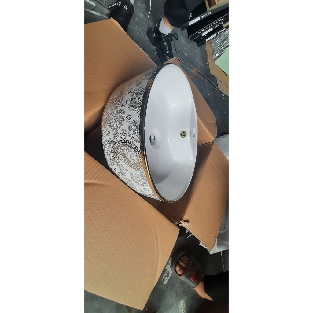 Chậu lavabo âm bàn [HÀNG BẢO HÀNH 5 NĂM] , chậu lavobo LV805 men tuyết phủ Nano mạ vàng cao cấp kèm ảnh thật video | BigBuy360 - bigbuy360.vn