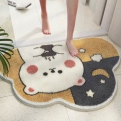 Thảm lau chân hình thú 3d lông cừu đẹp chống trơn trượt 40x60 thảm chùi chân cao cấp nhiều