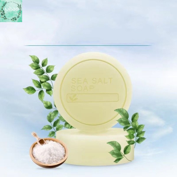 [Hàng mới về] Xà phòng tắm muối biển SEA SALT SOAP kết hợp tinh dầu trà xanh và sữa dê giảm mụn kiểm soát dầu nhờn