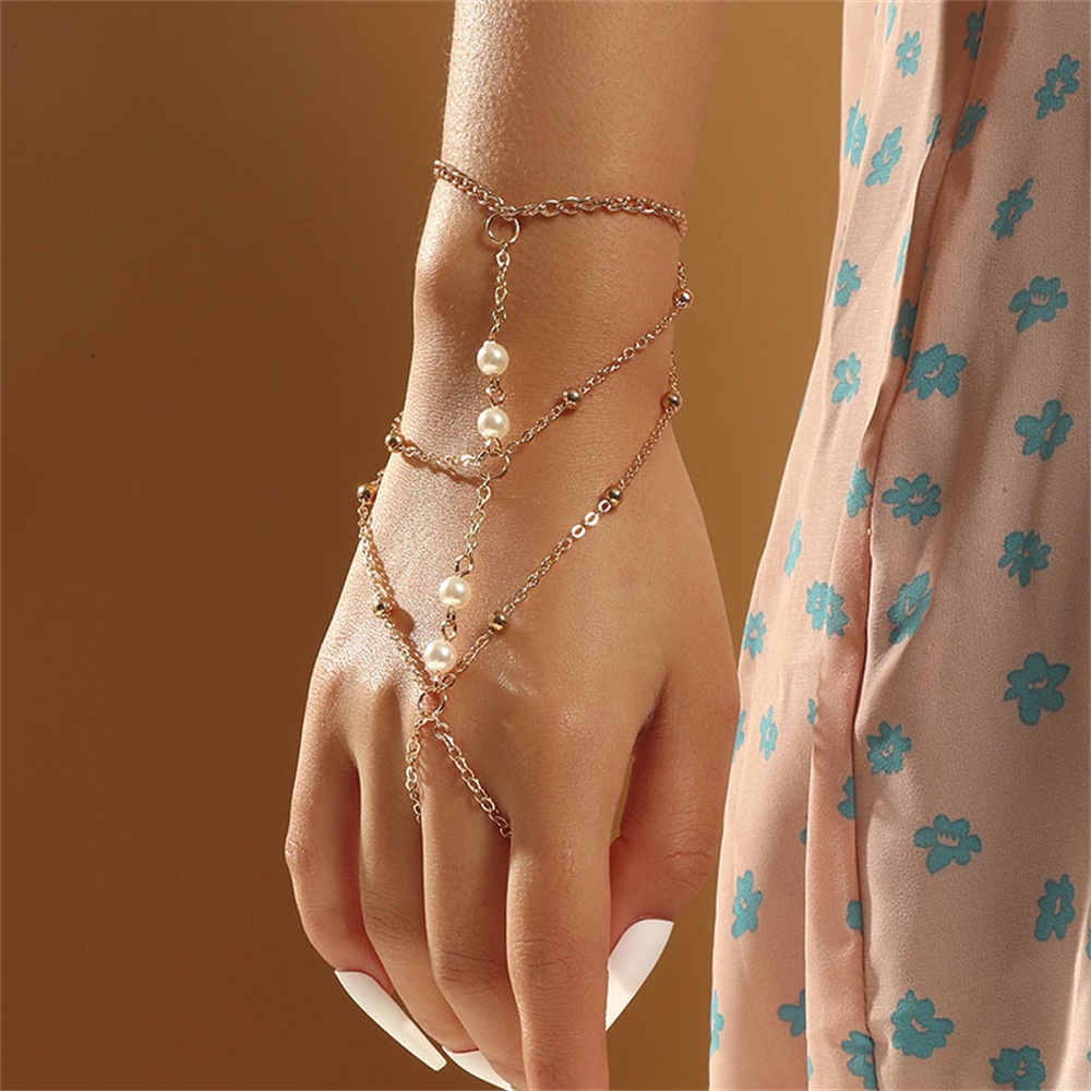 Vòng Tay Nhiều Lớp Đính Ngọc Trai Phong Cách Boho Thời Trang Mùa Hè Cho Nữ