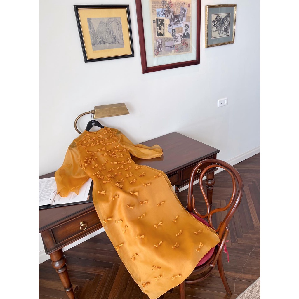 Áo dài cách tân Thiên Kim cover thiết kế vải oganza cao cấp