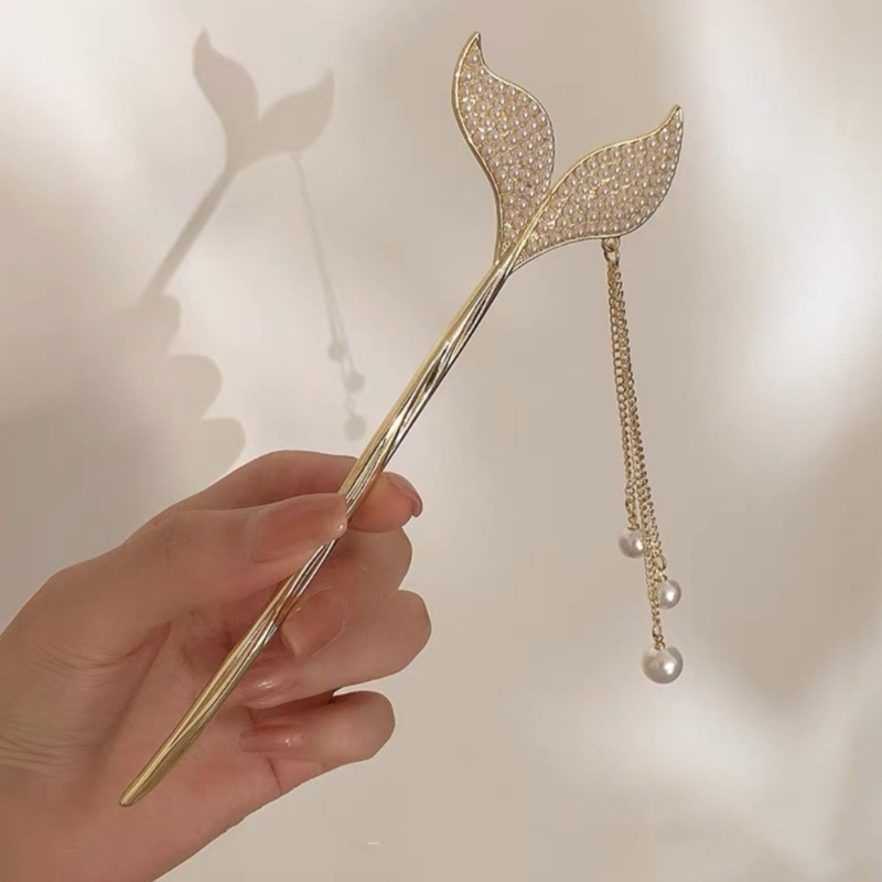 Trâm Cài Tóc Hình Đuôi Cá Đính Đá Sang Trọng