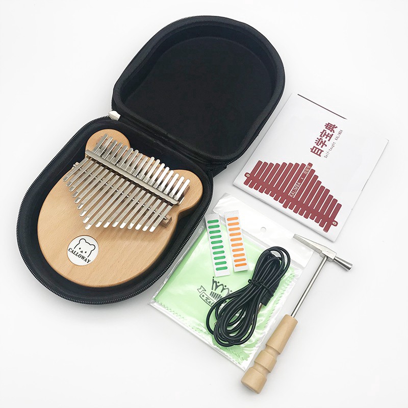 【New】17 keys EQ Kalimba Beech bear kalimbaThumb Piano Acoustic Finger Piano Africa Music Instruments