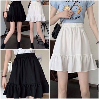 [AMANDA]Chân váy ngắn 2 tầng xếp ly ulzzang, chân váy ngắn 2 lớp vải voan (có video thật) có hai màu đen, trắng [amandas