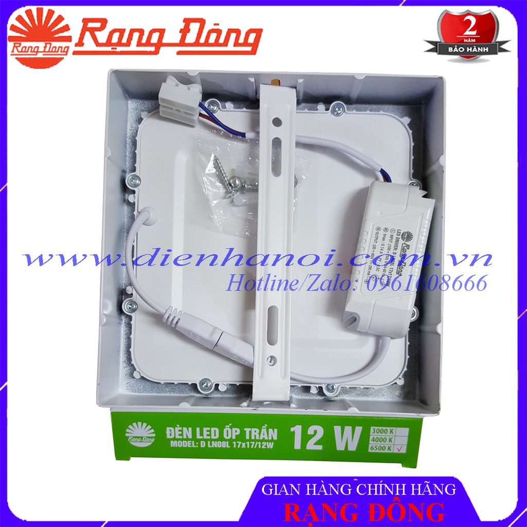 Đèn LED ốp nổi trần vuông Rạng Đông 12W, 18W, 24W