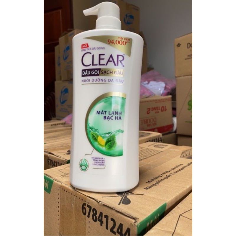 Dầu gội Clear bạc hà 900 ml mát lạnh