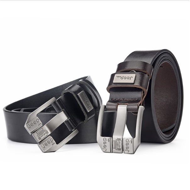 Thắt Lưng Dây Nịt Nam Da Bò Nguyên Miếng Thật 100% Khóa Kim Động Mặt JEEP (Bảo Hành 3 Năm) - Đồ da Kingshop