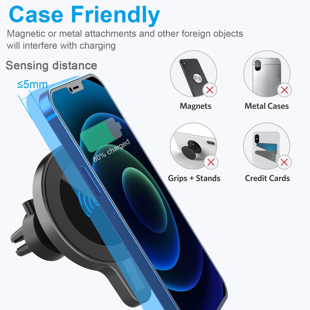 Giá Đỡ Nam Châm Sạc Không Dây Qi 15w Cho Iphone 12 Samsung