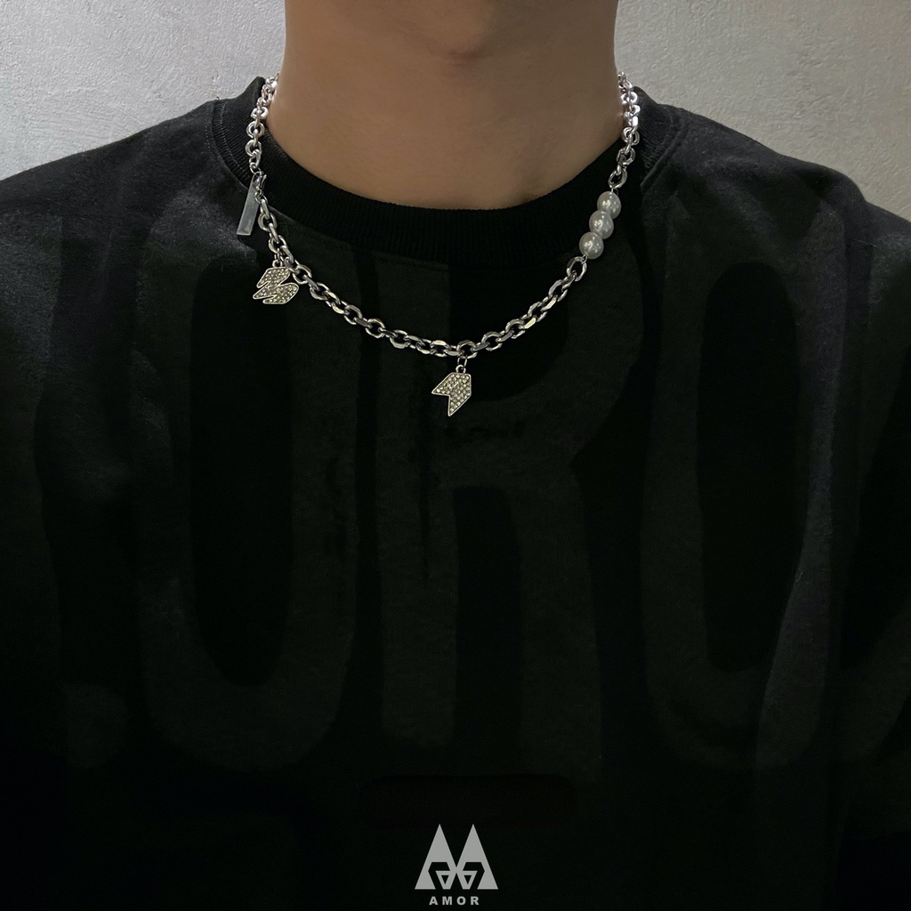 Vòng cổ Inox Phong Cách hip hop Hình Ngôi Sao unisex