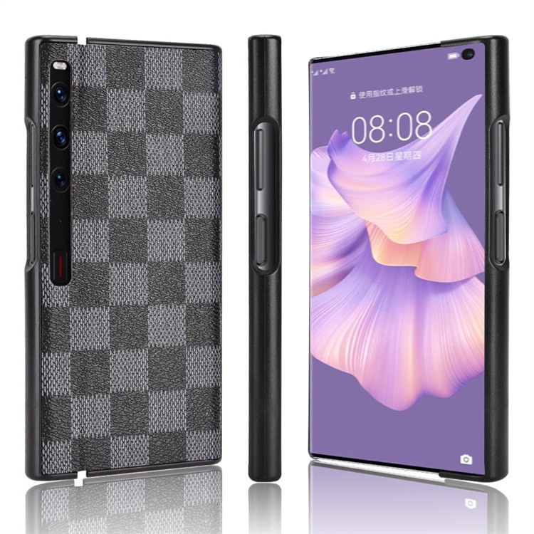 Ốp Điện Thoại Da PU Cứng Chống Sốc Họa Tiết Sọc Caro Cho Huawei Mate XS 2