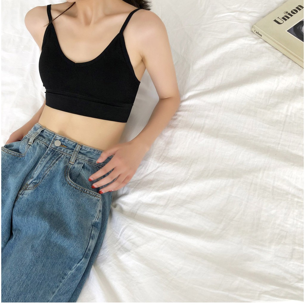 Áo bra nữ hở lưng chữ U hai dây freesize 37-60kg-BR01