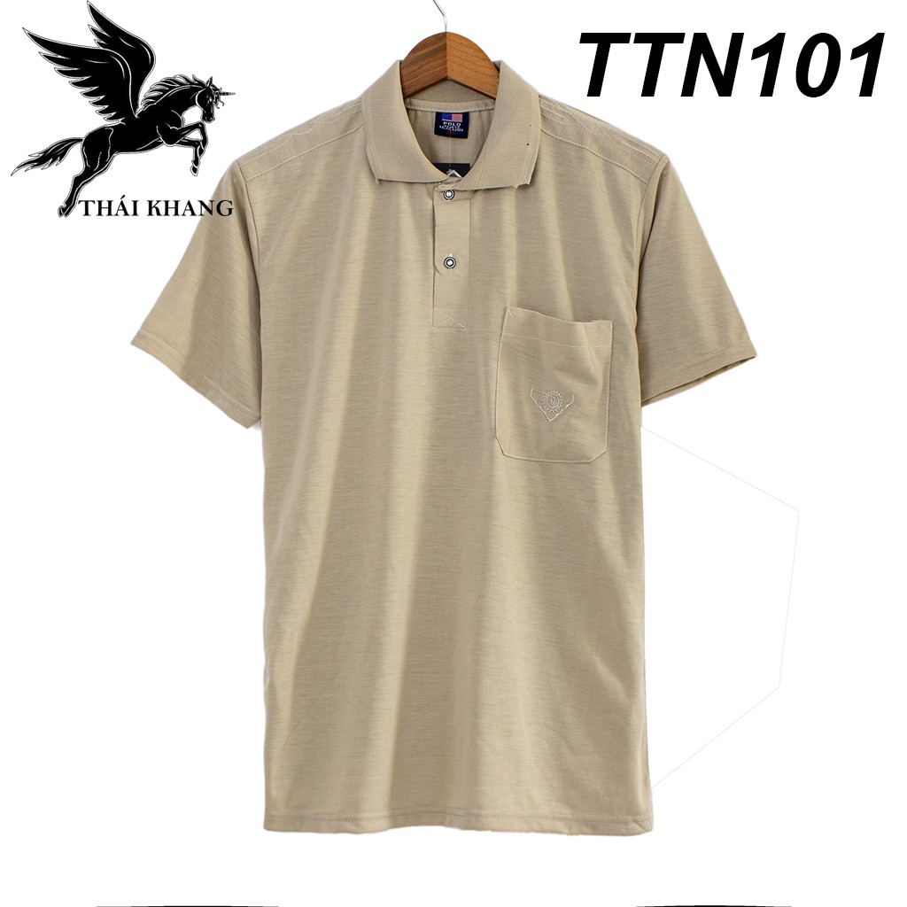 áo thun nam ngắn tay trung niên có cổ vải Cotton MÁT loại áo polo thun ngắn tay form rộng rãi ATHUN13