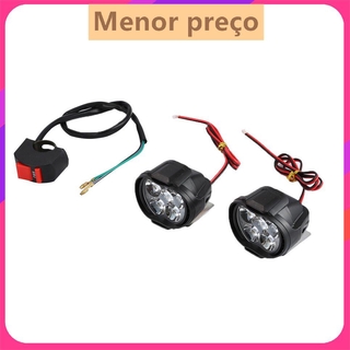 2 cái Đèn pha xe máy LED đa năng Gắn gương lái xe Đèn pha sương mù