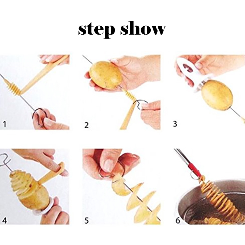 Walfos Stainless Steel +Plastic Twisted Potato Slice Cutter Spiral