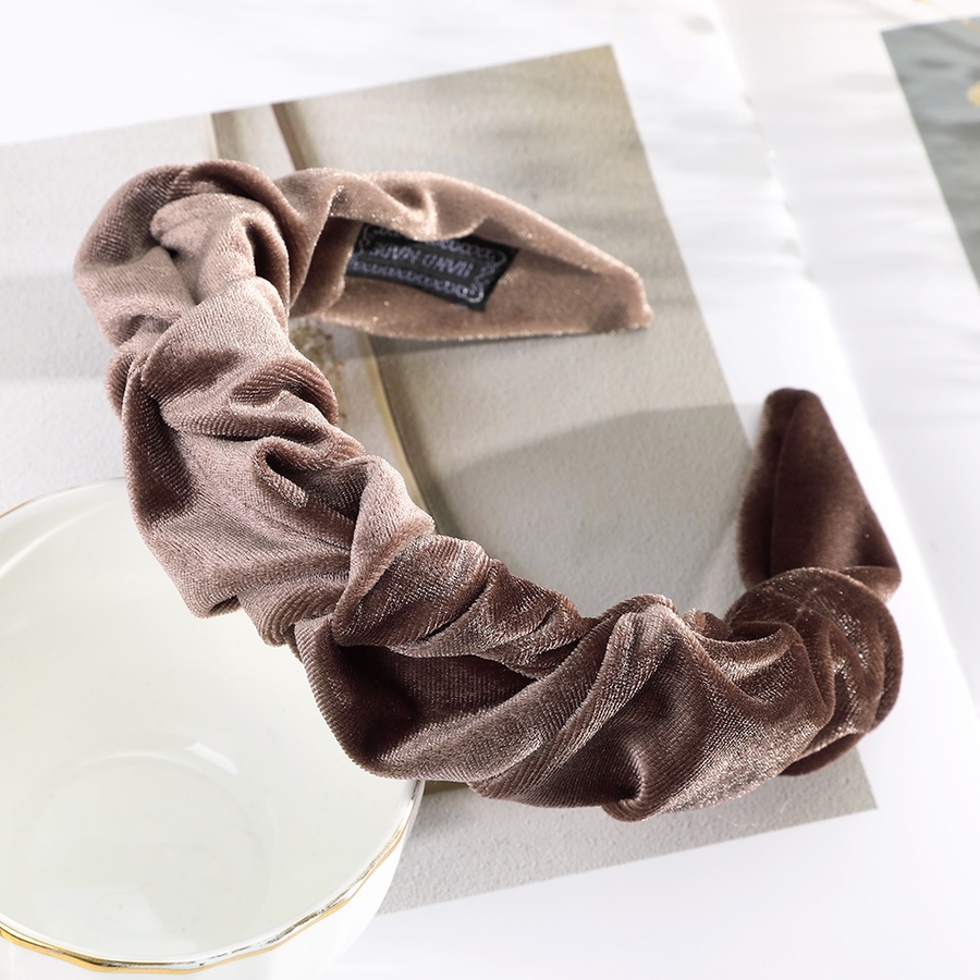 Băng Đô Vải Nhung Màu Trơn Thời Trang Hàn Quốc Cho Nữ