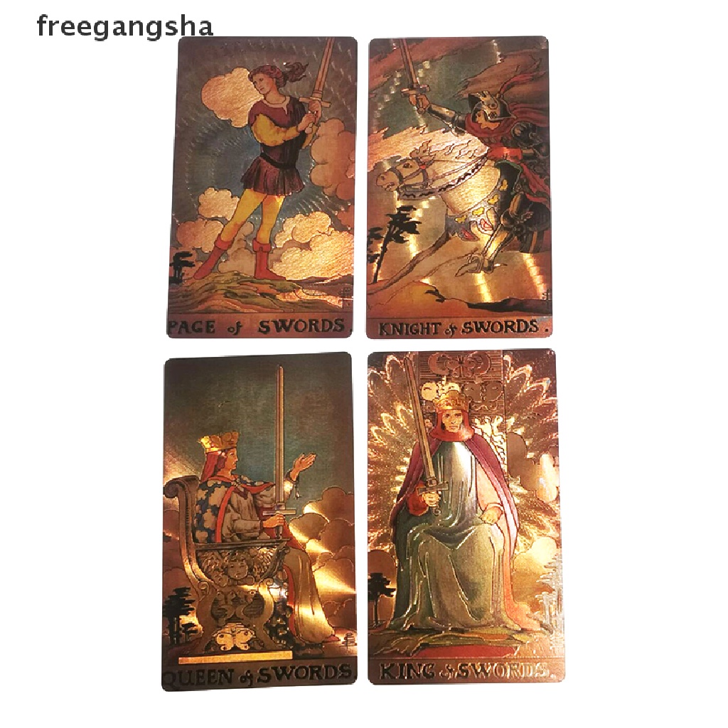 Bộ bài tarot bằng PVC chống nước dập nóng lá vàng sang trọng có hộp quà tặng