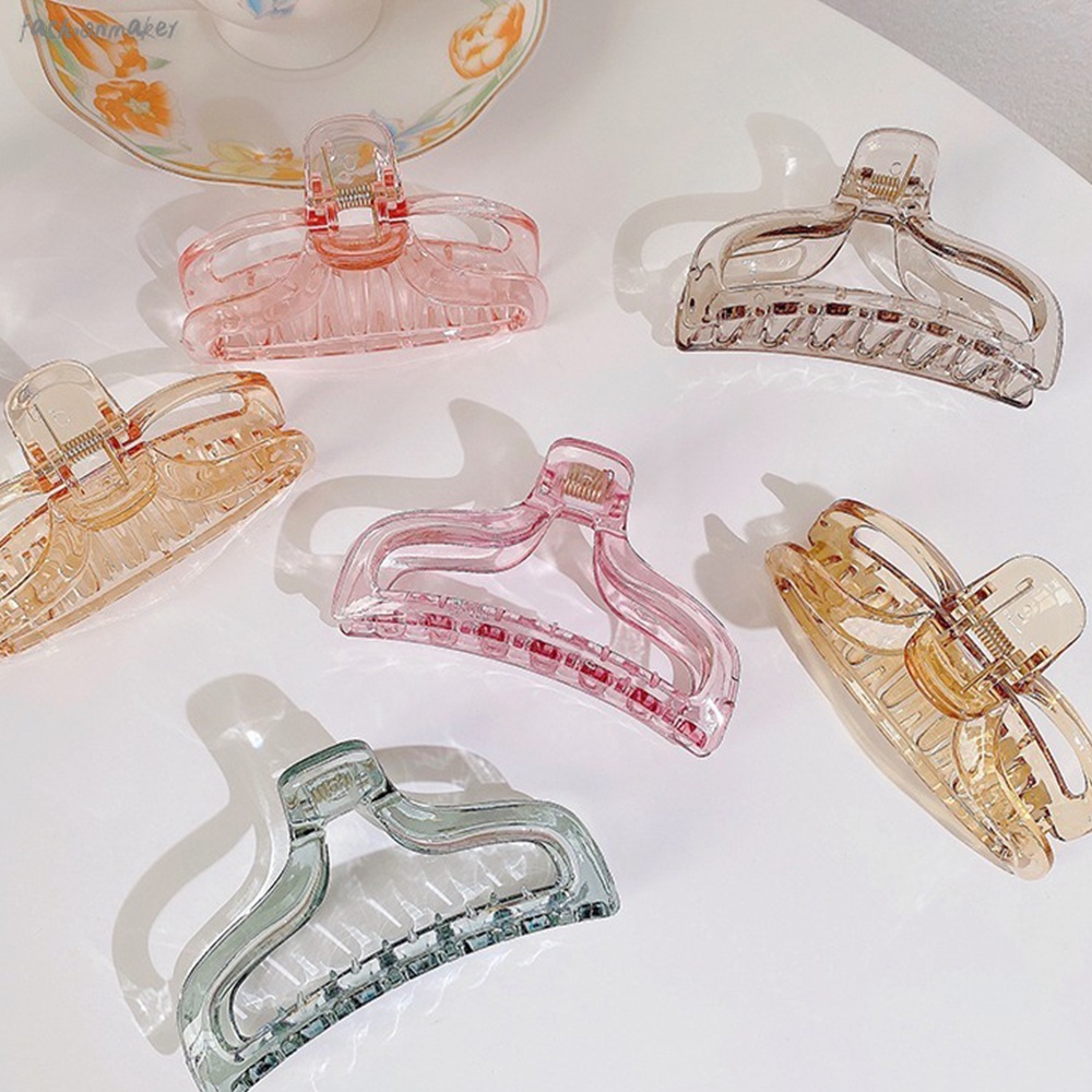 Kẹp tóc hình cá mập bằng nhựa trong suốt cỡ lớn phong cách Hàn Quốc cho nữ