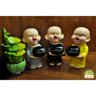 Tượng chú tiểu ôm bác cao 20cm