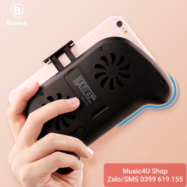 [Mã ELFLASH5 giảm 20K đơn 50K] Tay cầm Game tản nhiêt điện thoại kiêm sạc dự phòng 2000mAh Baseus LV269 [Music4U]