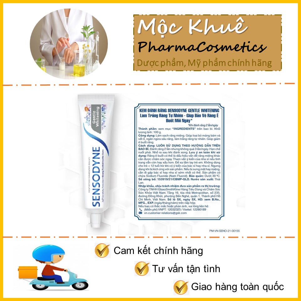 Sensodyne kem đánh răng Trắng răng Bảo vệ toàn diện Multicare Deep Clean Sạch sâu Bạc hà thơm mát giảm ê buốt răng