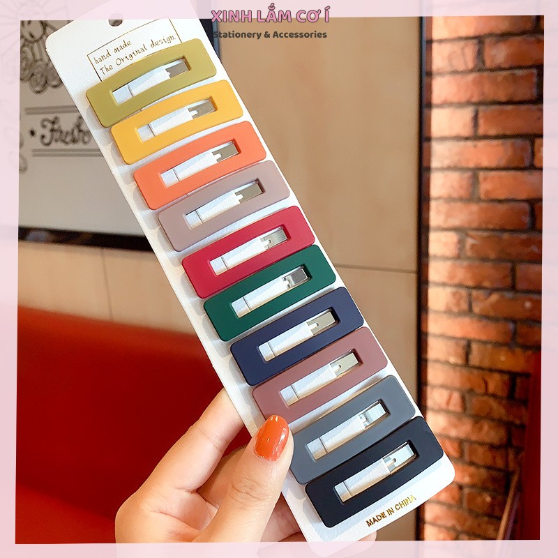 Set 10 Kẹp Tóc Sắc Màu Phong Cách Hàn Đáng Yêu [Xinh Lắm Cơ Í]
