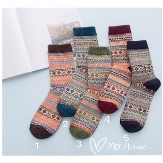 Tất vớ len thổ cẩm cao cổ mẫu 3 phong cách Vintage Hàn Quốc nhiều màu chất len dày dặn ấm, mềm mịn ôm chân cho nam nữ