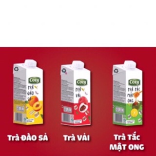 1 Lốc Trà Vải / tắc mật ong/ Đào sả Cozy 4 Hộp x 225ml