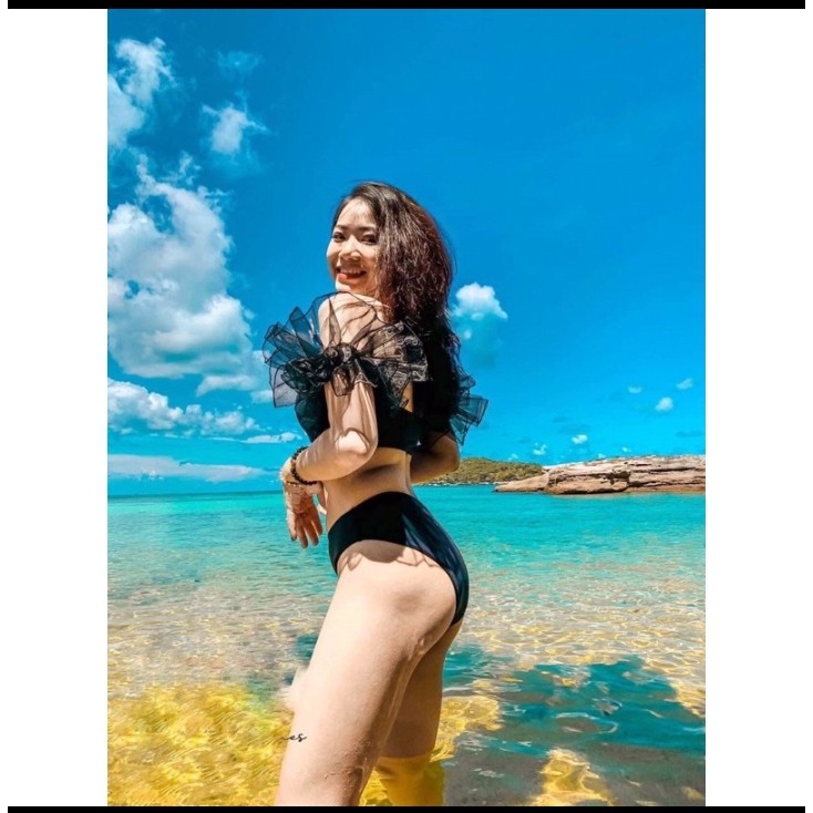 Bikini đồ bơi đi biển 2 mảnh tay nơ, bèo dễ thương VATIXA BKN58 | BigBuy360 - bigbuy360.vn