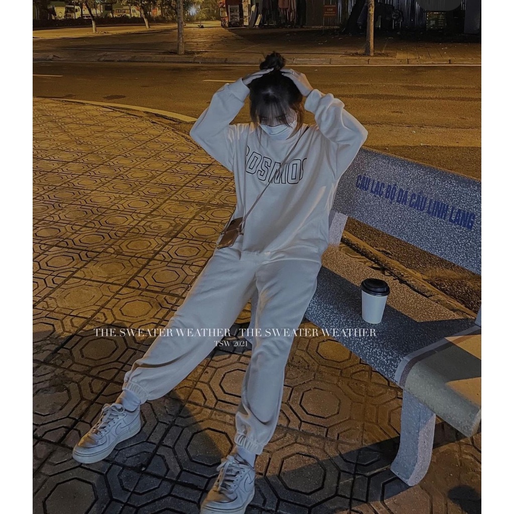 Set bộ 🌸 Set đồ nữ dài tay in chữ nỉ mùa đông COMOS phong cách Hàn Quốc Ulzzang PHULA dành cho nữ unisex freesize | BigBuy360 - bigbuy360.vn