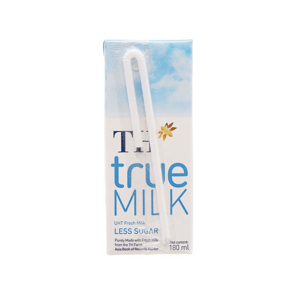 [CHÍNH HÃNG] Sữa Tươi Tiệt Trùng TH True Milk Ít Đường Thùng 48 Hộp x 180ml