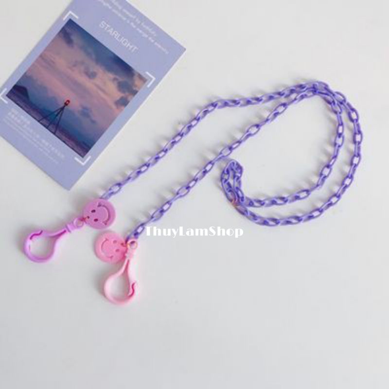 Dây đeo trang trí khẩu trang/mắt kính chống rớt gắn mặt cười thời trang tiện lơi