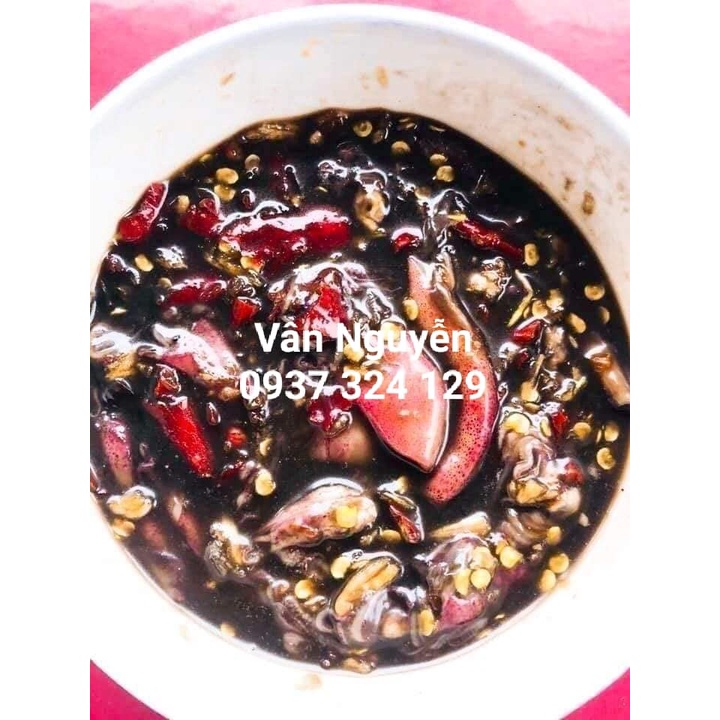 Mắm mực Bình Định loại đặc biệt, mực lớn nguyên con, khoảng 40con/hủ 500g