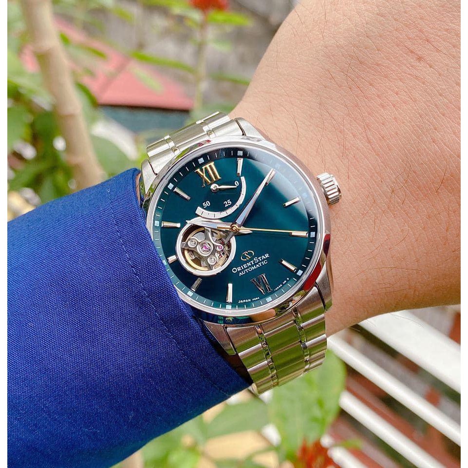Đồng hồ NAM Orient Star Open Heart Green RE-AT0002E00B - Xanh lục bảo cho những bác mệnh Mộc