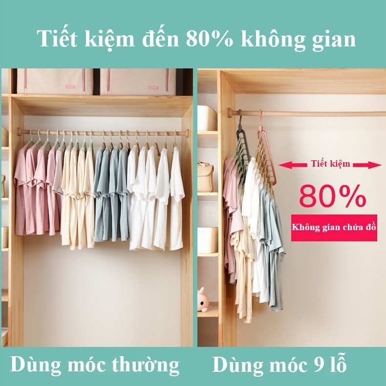 Móc treo quần áo 9 lỗ đa năng thông minh loại đẹp , thanh treo đồ 9 lỗ tiết kiệm diện tích , đồ gia dụng tiện ích . .