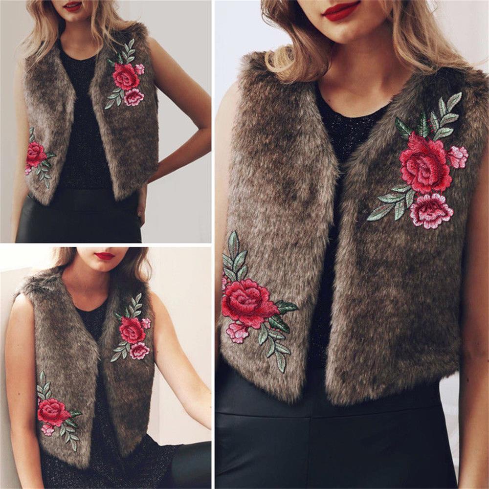 Áo Khoác Lông Giả Không Tay Thời Trang Dành Cho Nữ