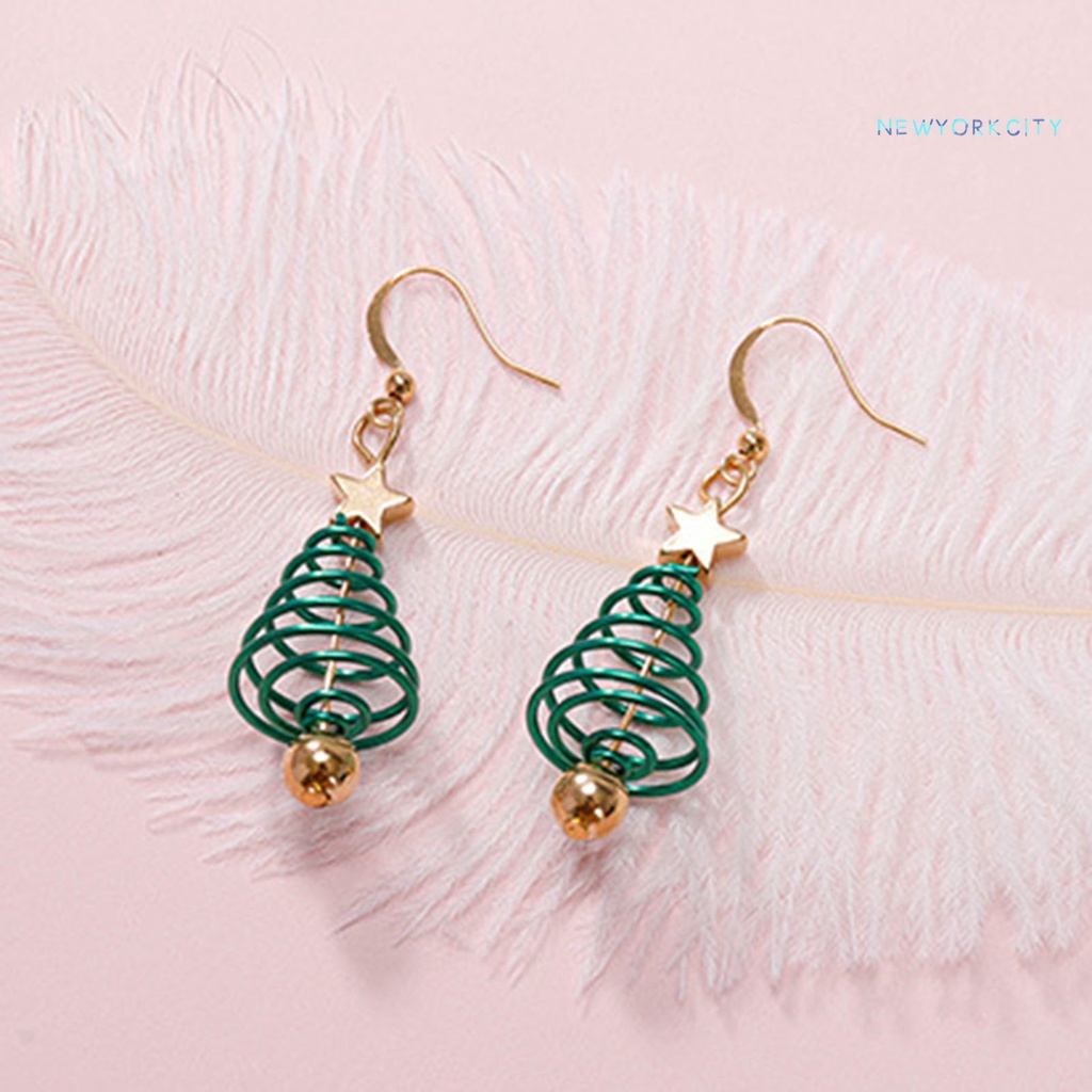 1 Đôi Khuyên Tai Kim Loại Hình Cây Phong Cách Giáng Sinh