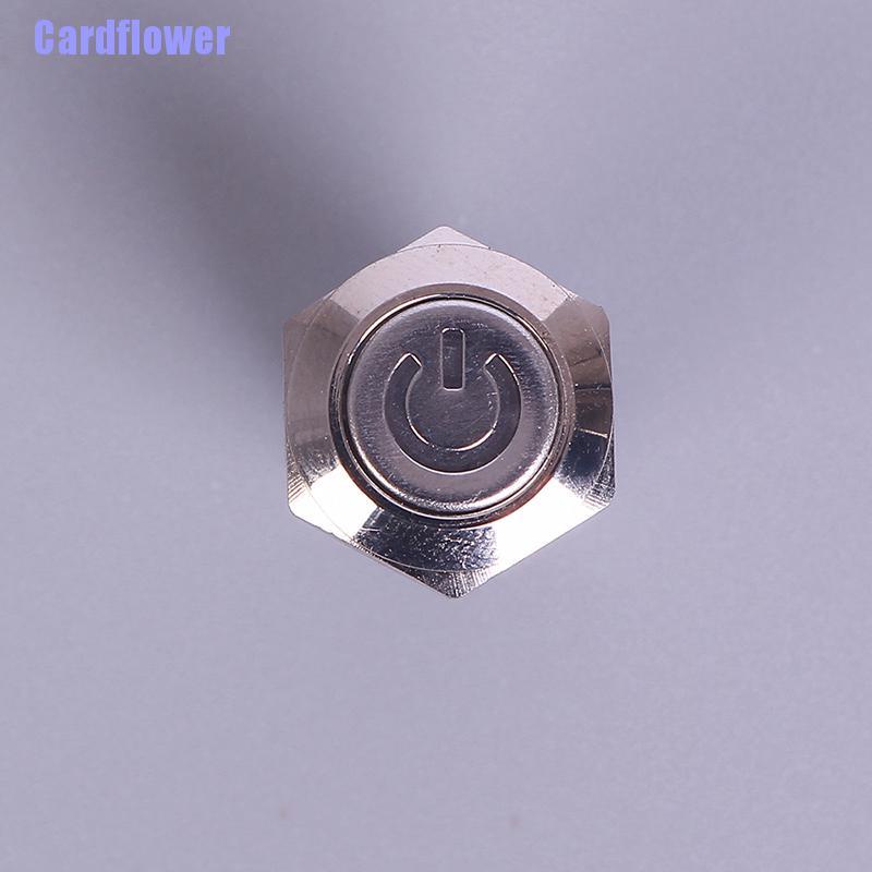 Công tắc nhấn bằng kim loại 12mm 12v màu đen chống thấm nước có đèn led nhiều màu